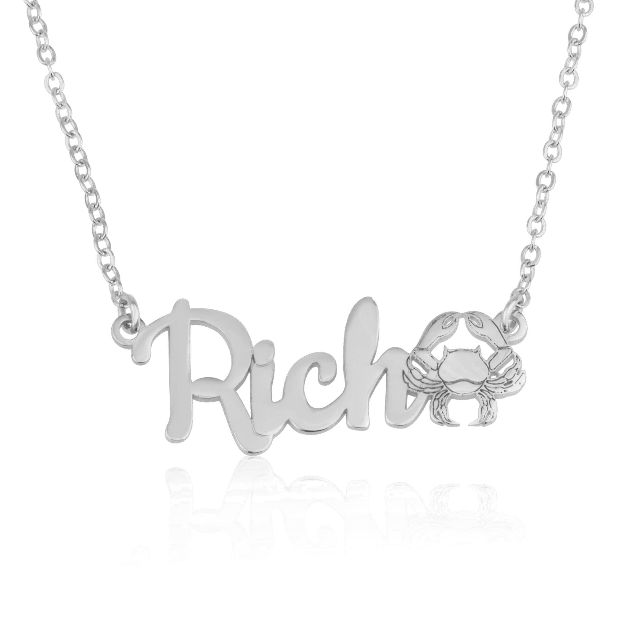 Custom Name Necklace With Cancer Zodiac Sign La Vie Bien Custom Name Necklace With Cancer Zodiac Sign