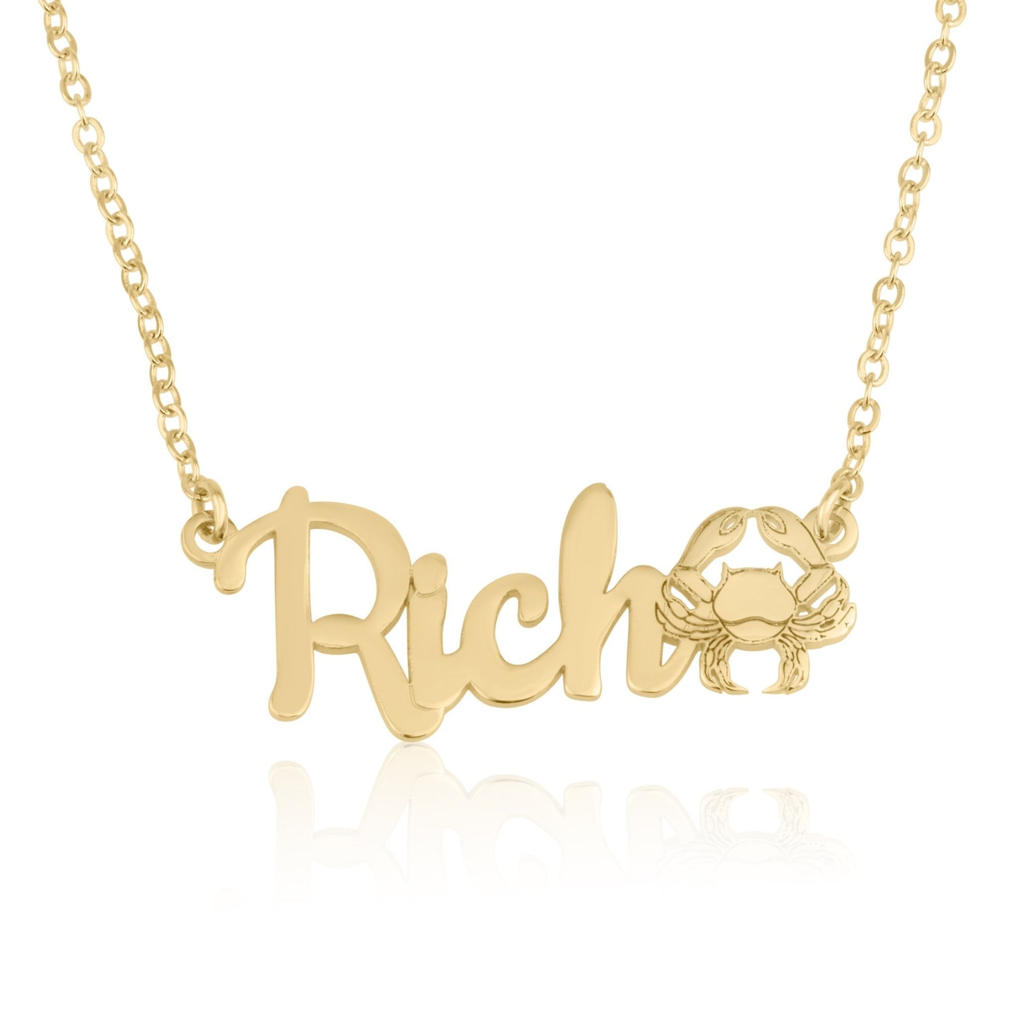 Custom Name Necklace With Cancer Zodiac Sign La Vie Bien Custom Name Necklace With Cancer Zodiac Sign