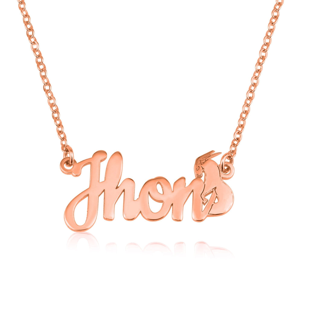 Custom Name Necklace With Capricorn Zodiac Sign