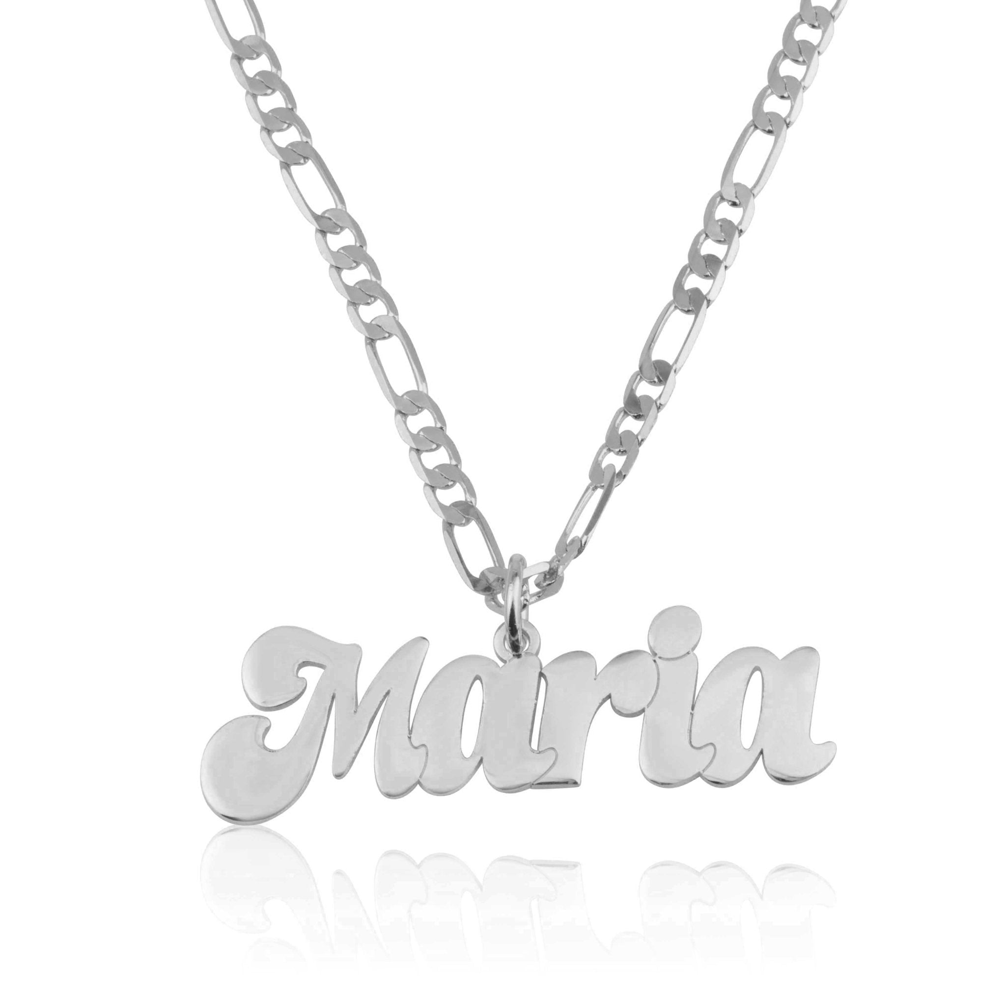 Custom Name Necklace With Figaro Chain La Vie Bien Custom Name Necklace With Figaro Chain