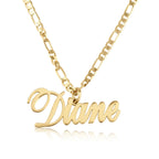 Custom Name Necklace With Figaro Chain La Vie Bien Custom Name Necklace With Figaro Chain