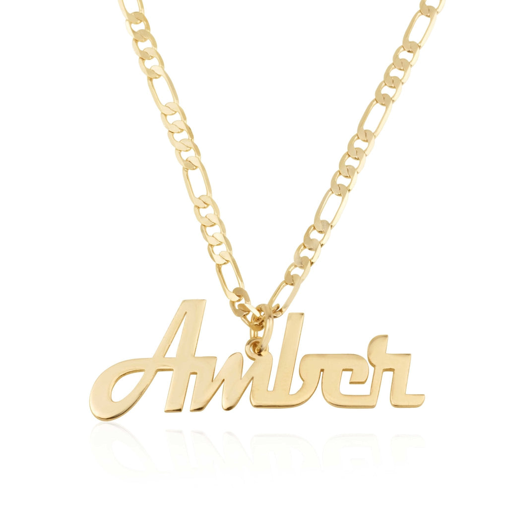 Custom Name Necklace With Figaro Chain La Vie Bien Custom Name Necklace With Figaro Chain