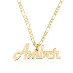 Custom Name Necklace With Figaro Chain La Vie Bien Custom Name Necklace With Figaro Chain