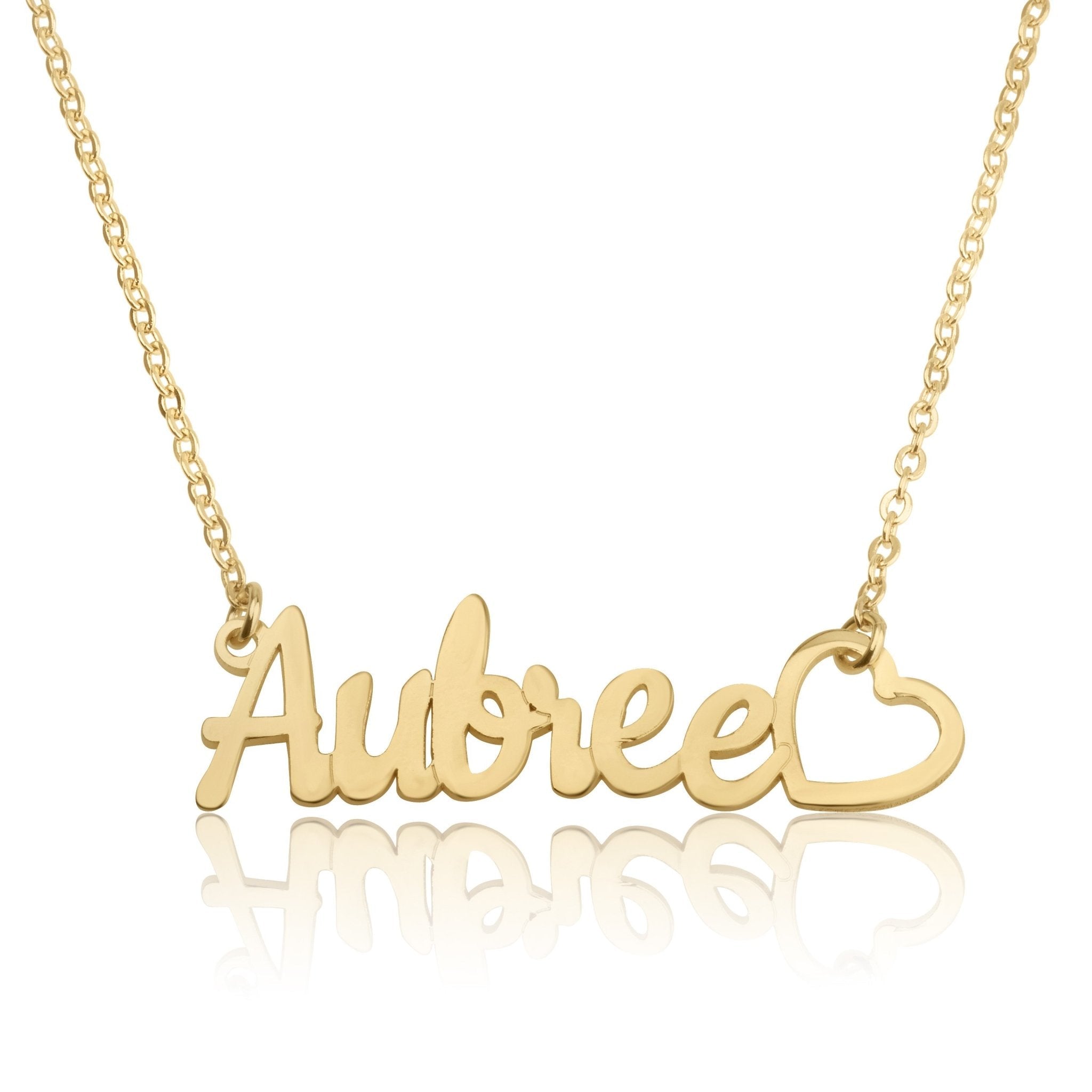 Custom Name Necklace With Heart La Vie Bien Custom Name Necklace With Heart