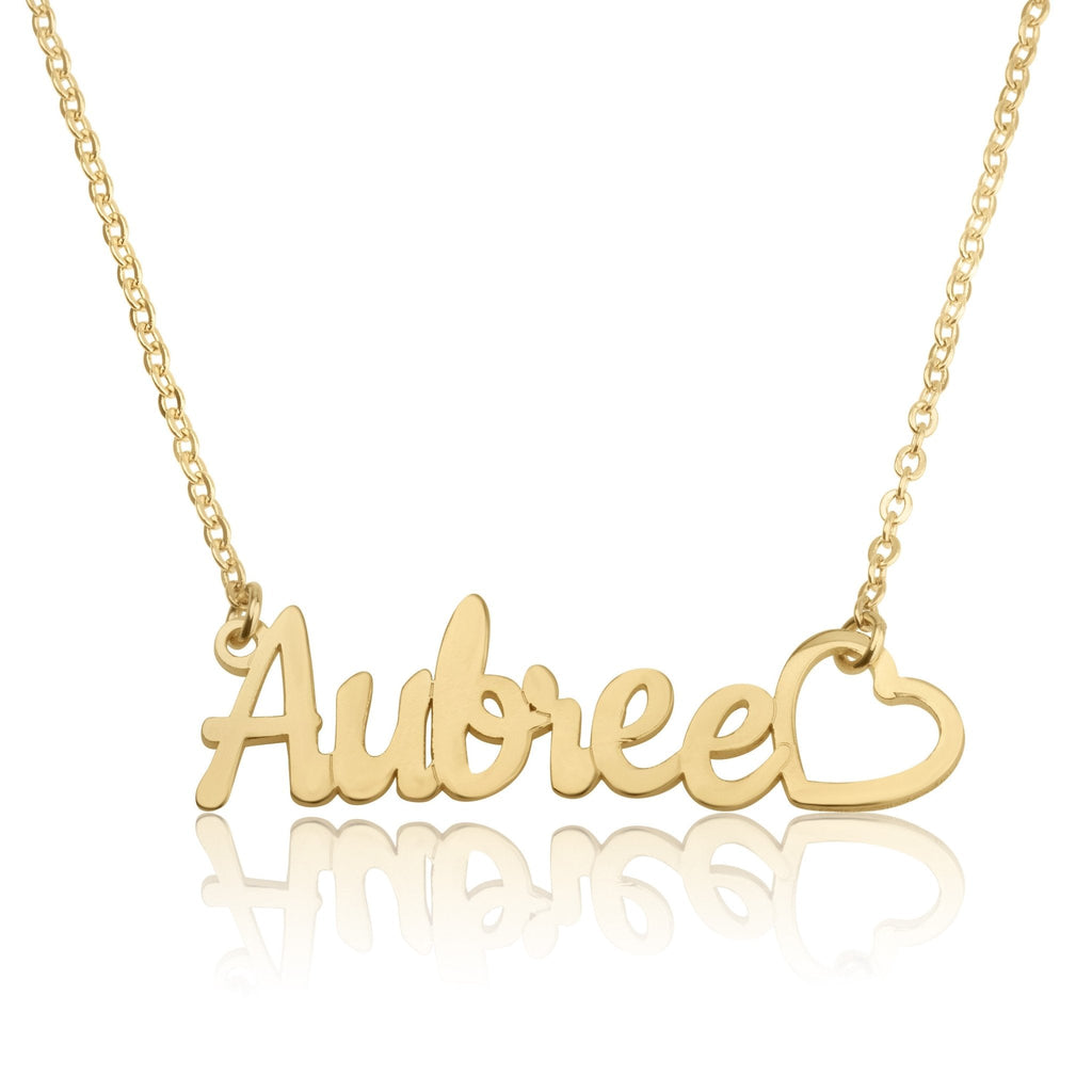 Custom Name Necklace With Heart Symbol La Vie Bien Custom Name Necklace With Heart Symbol