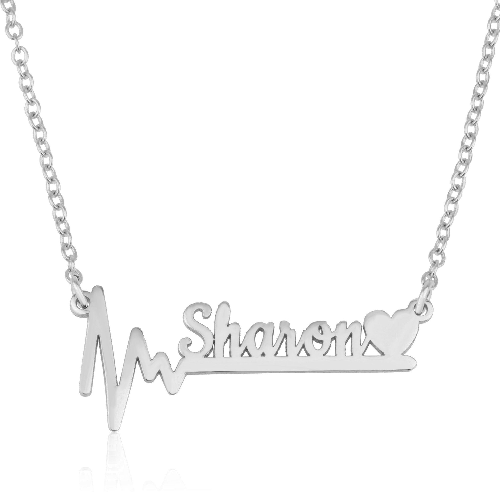 Custom Name Necklace With Heartbeat La Vie Bien Custom Name Necklace With Heartbeat