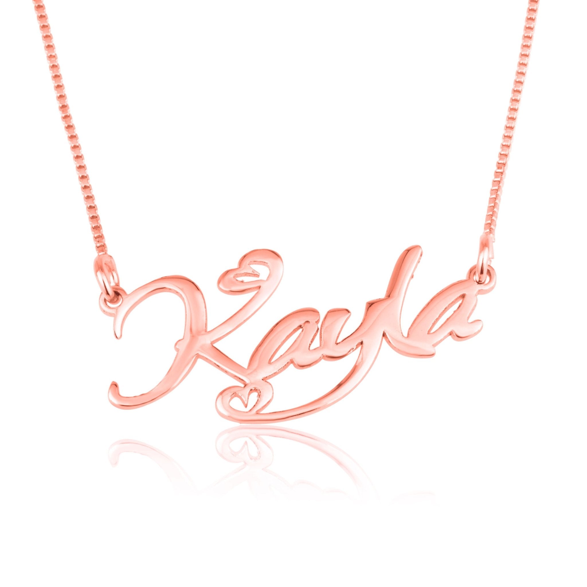 Custom Name Necklace With Hearts