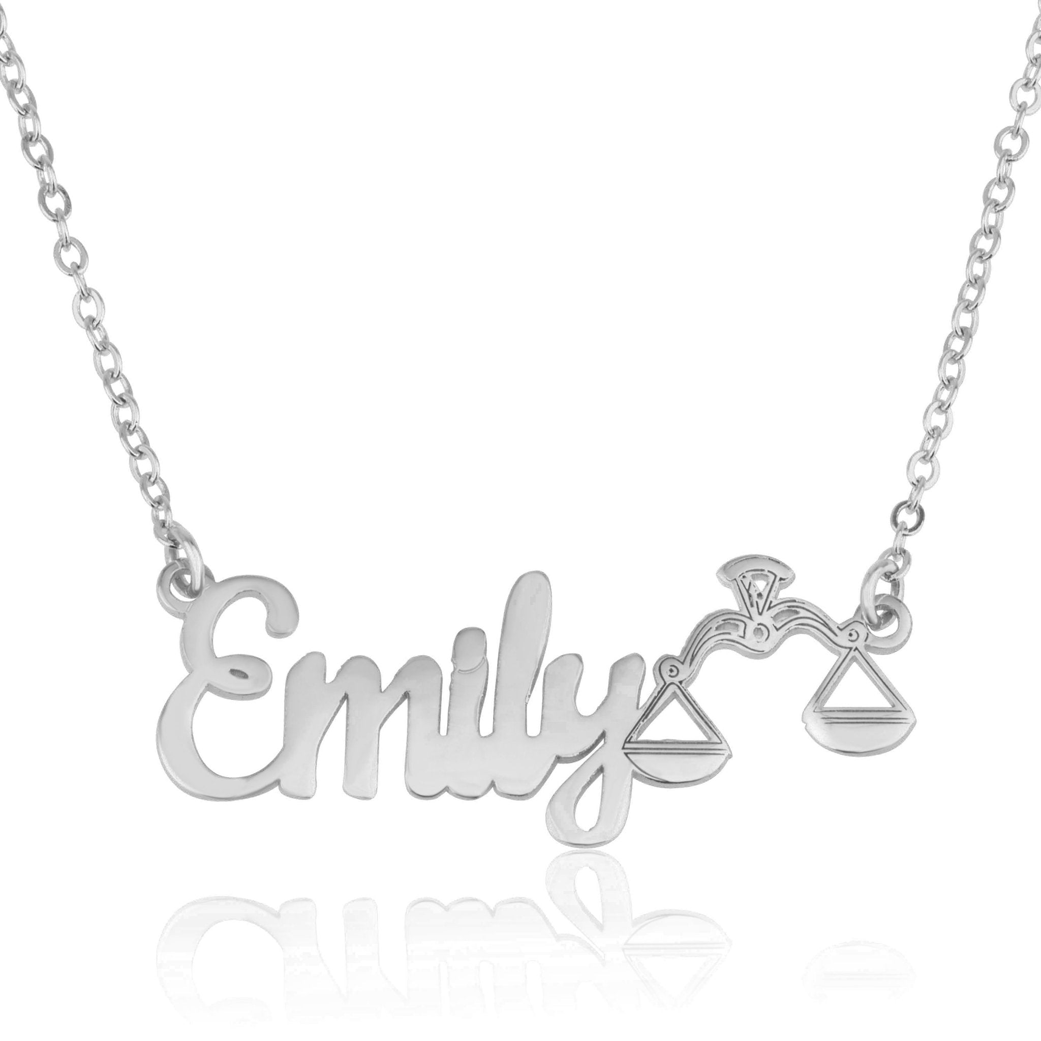 Custom Name Necklace With Libra Zodiac Sign La Vie Bien Custom Name Necklace With Libra Zodiac Sign