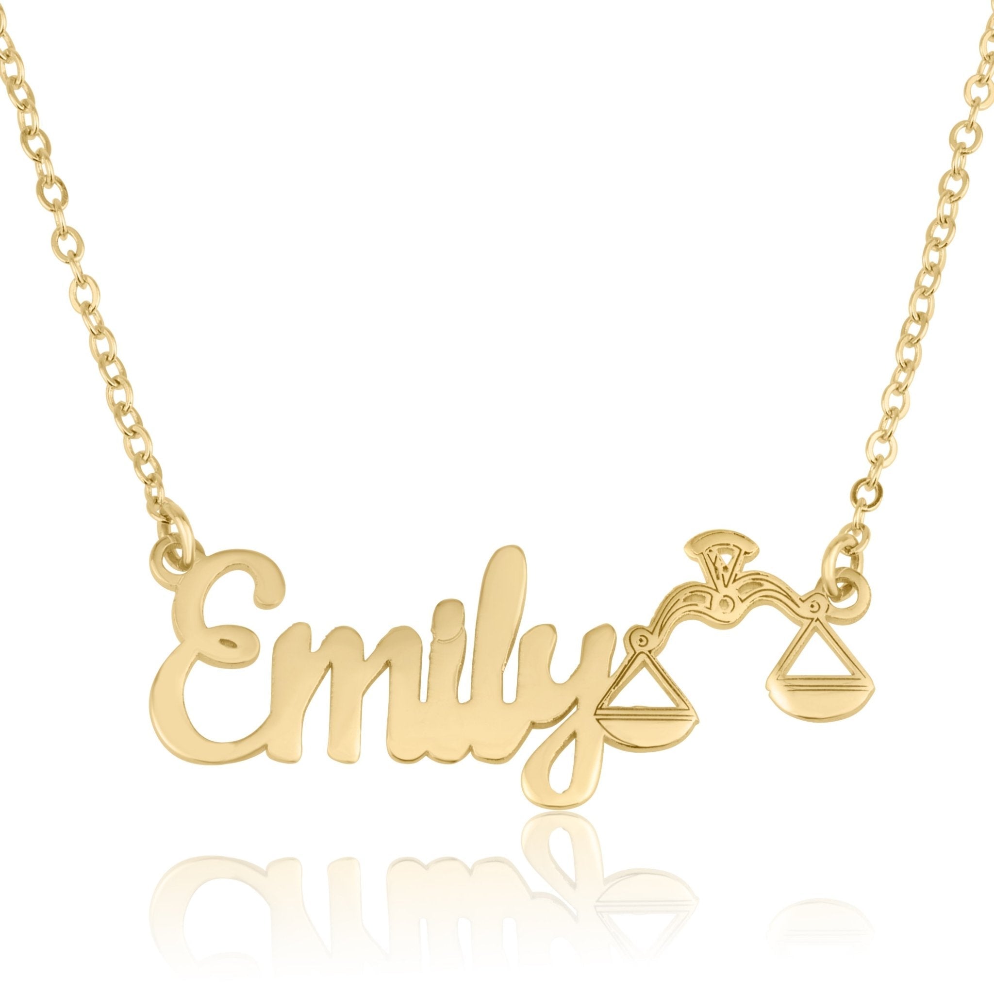 Custom Name Necklace With Libra Zodiac Sign La Vie Bien Custom Name Necklace With Libra Zodiac Sign