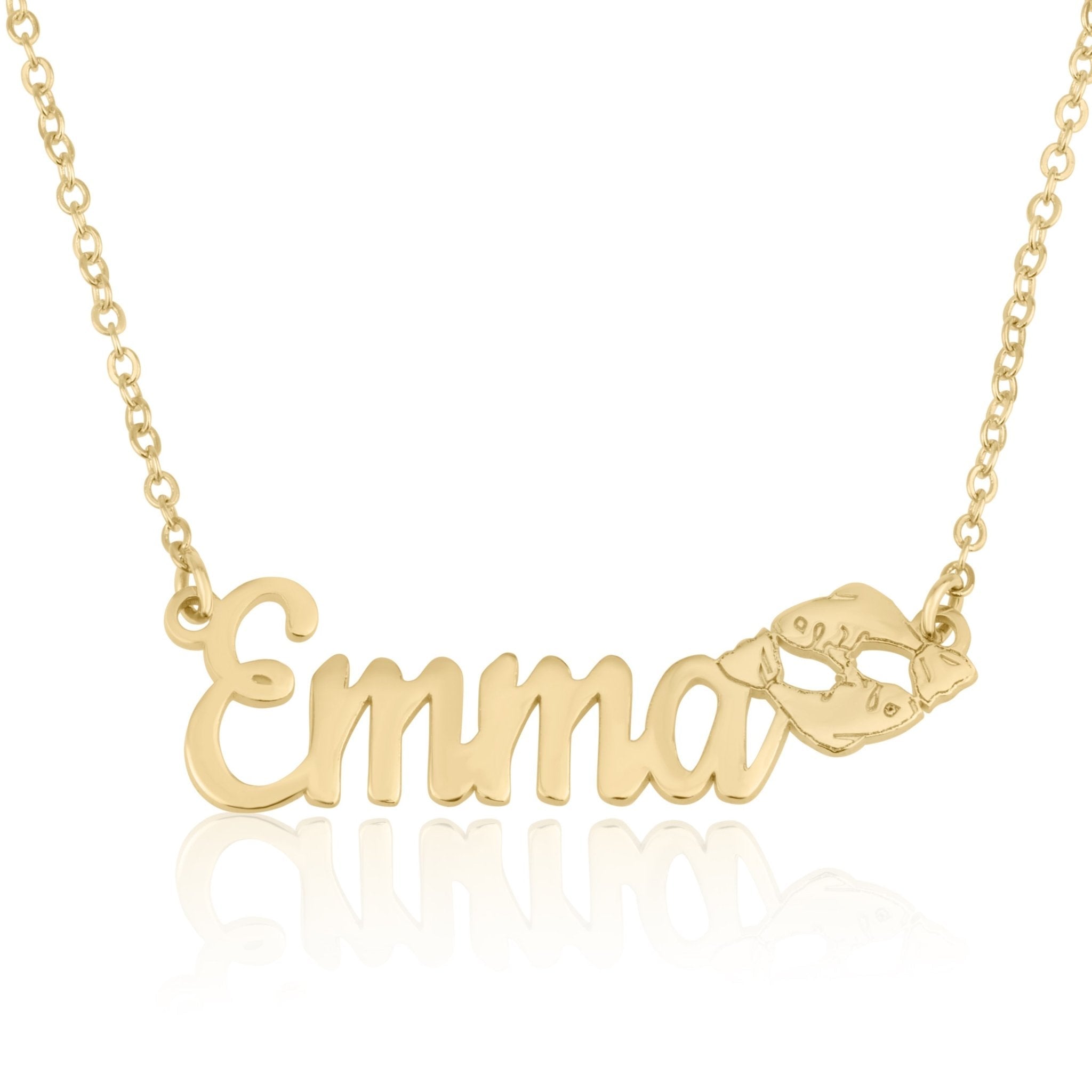 Custom Name Necklace With Pisces Zodiac Sign La Vie Bien Custom Name Necklace With Pisces Zodiac Sign