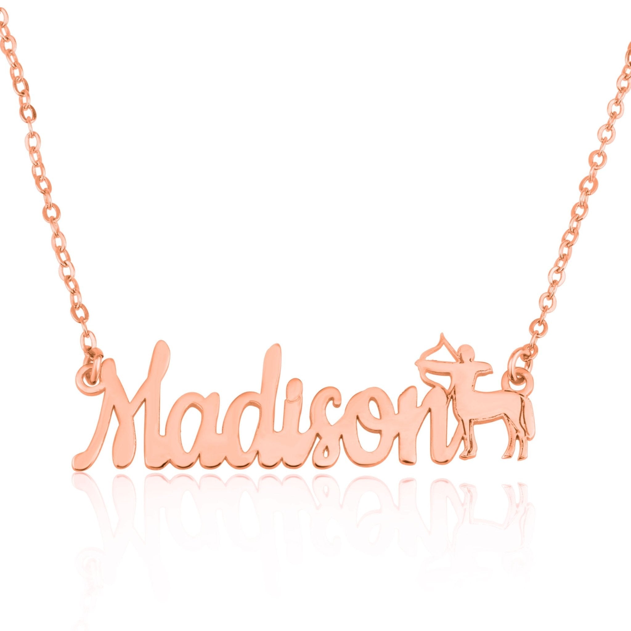 Custom Name Necklace With Sagittarius Zodiac Sign La Vie Bien Custom Name Necklace With Sagittarius Zodiac Sign