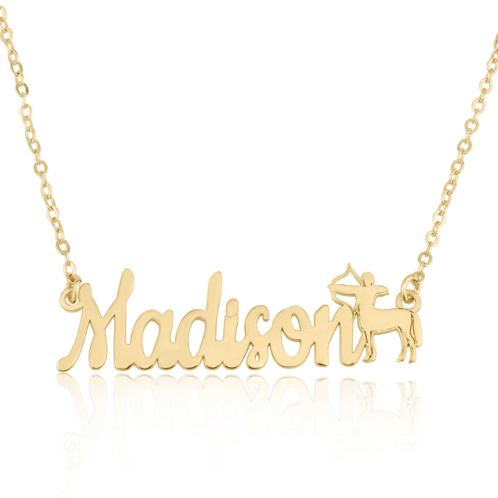 Custom Name Necklace With Sagittarius Zodiac Sign La Vie Bien Custom Name Necklace With Sagittarius Zodiac Sign