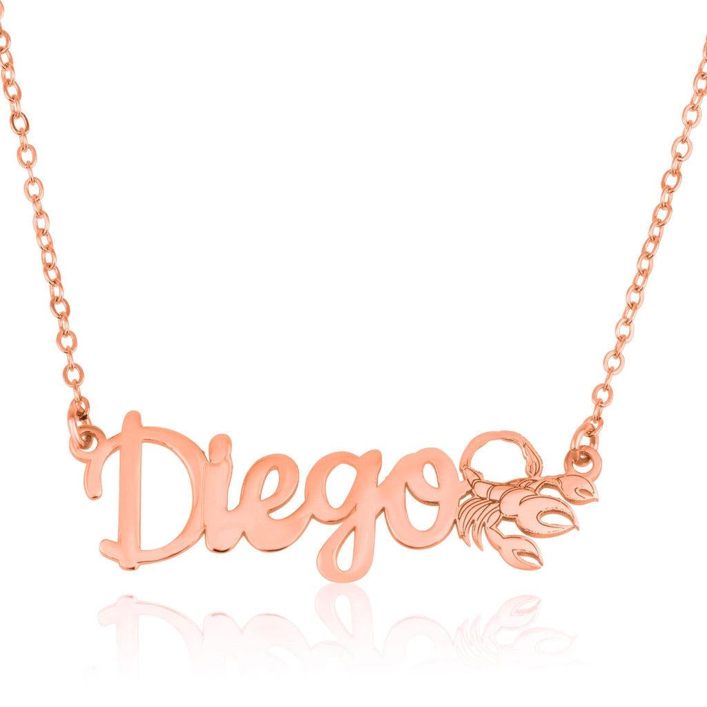 Custom Name Necklace With Scorpio Zodiac Sign