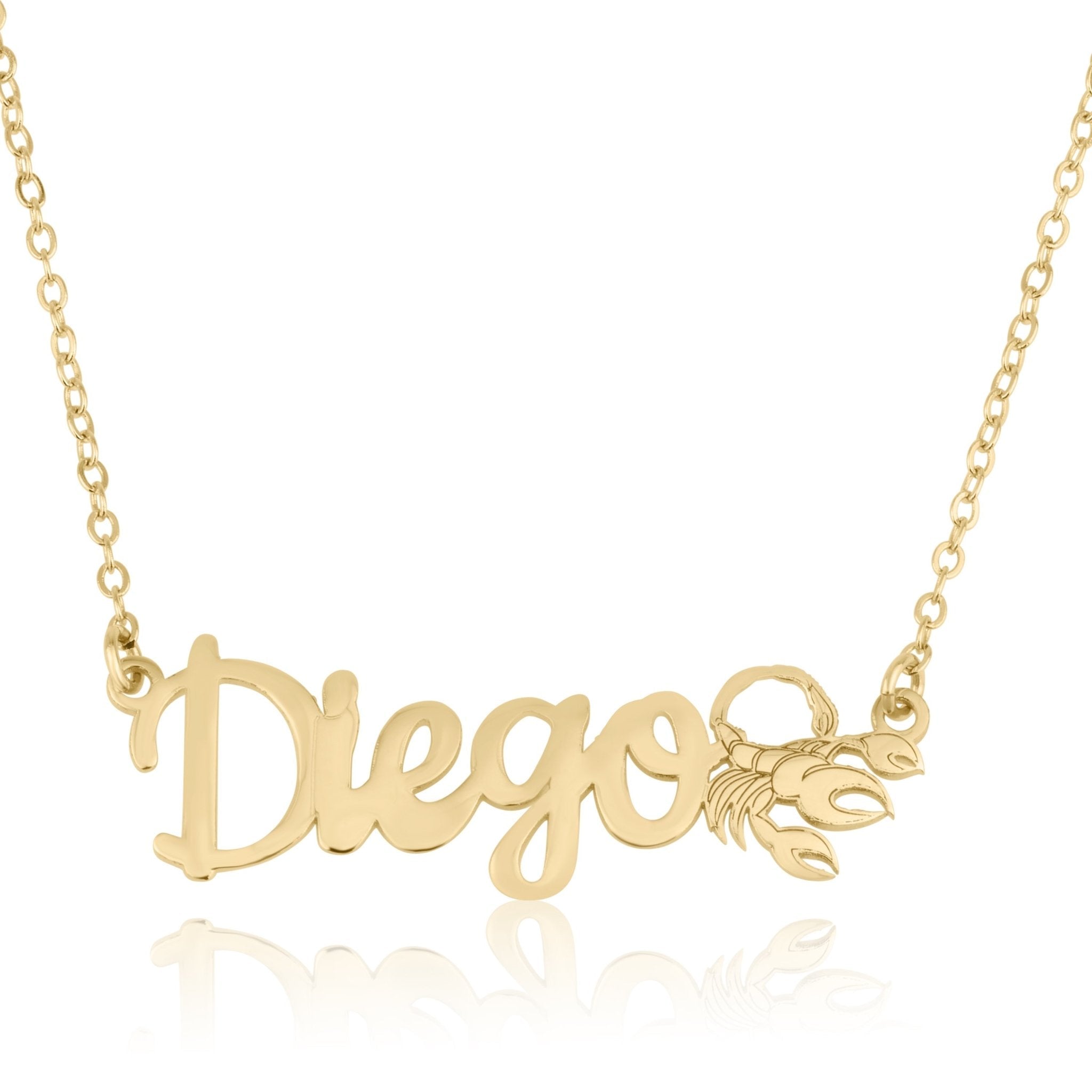 Custom Name Necklace With Scorpio Zodiac Sign La Vie Bien Custom Name Necklace With Scorpio Zodiac Sign