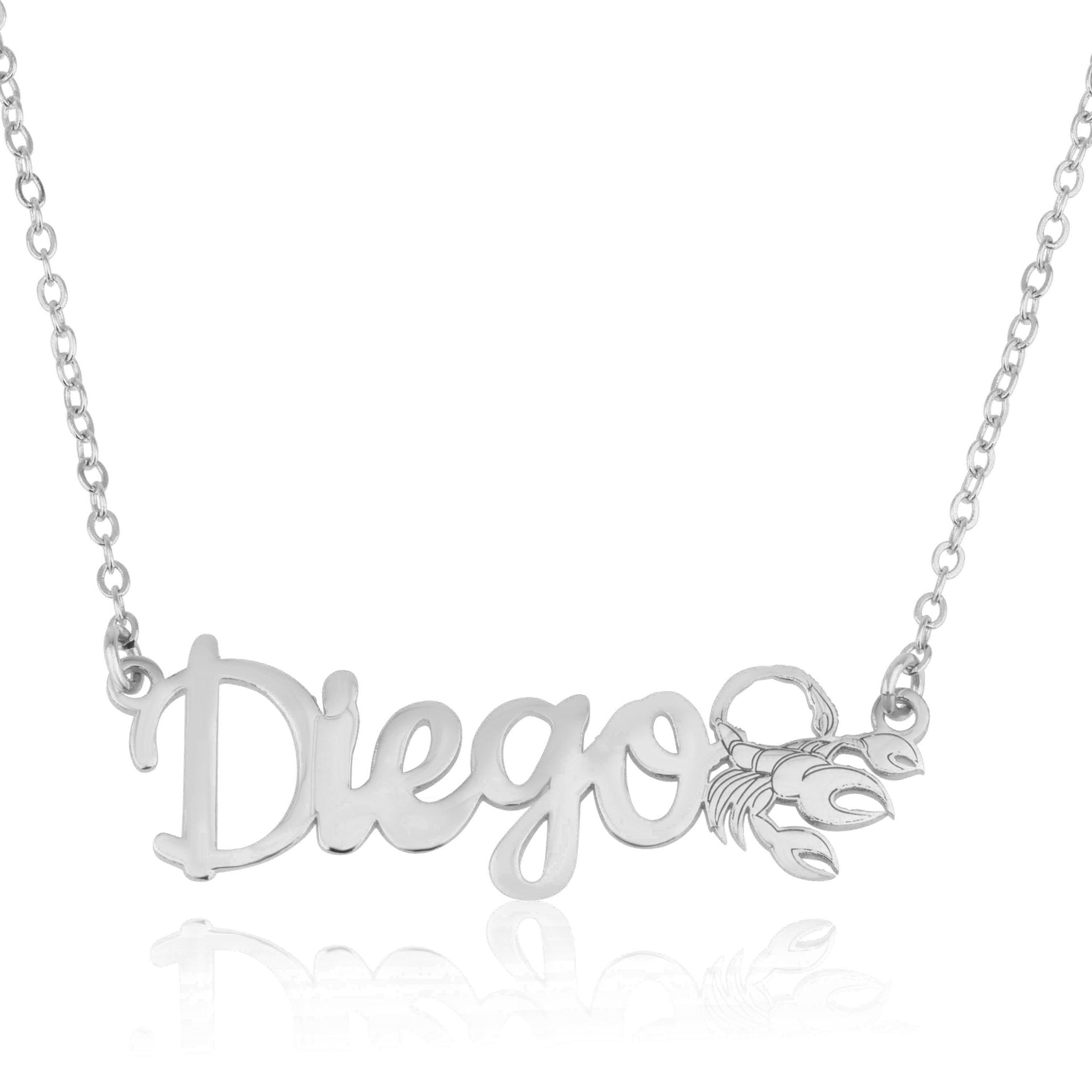 Custom Name Necklace With Scorpio Zodiac Sign La Vie Bien Custom Name Necklace With Scorpio Zodiac Sign