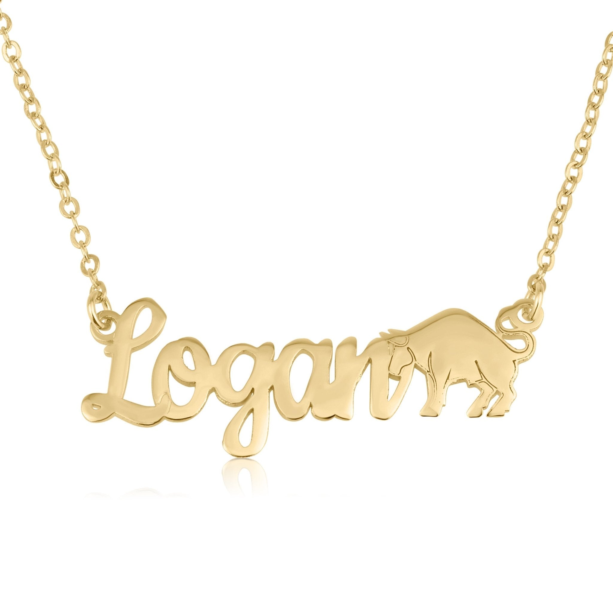 Custom Name Necklace With Taurus Zodiac Sign La Vie Bien Custom Name Necklace With Taurus Zodiac Sign