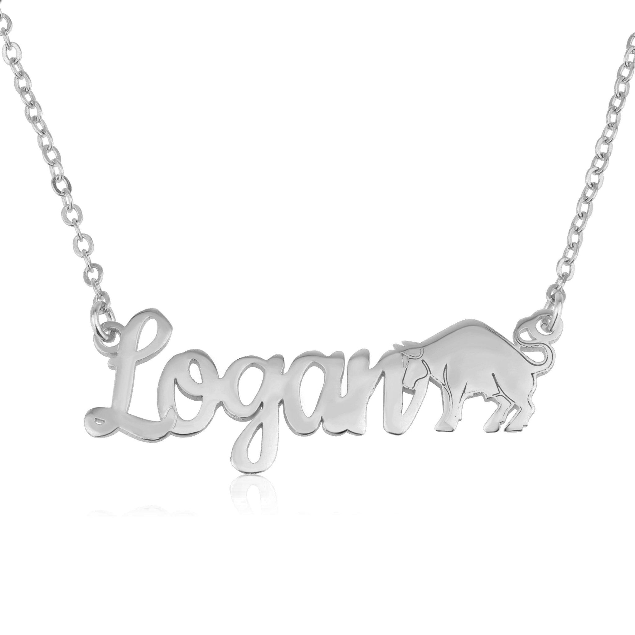 Custom Name Necklace With Taurus Zodiac Sign La Vie Bien Custom Name Necklace With Taurus Zodiac Sign