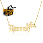 Custom Name Necklace With Witch La Vie Bien Custom Name Necklace With Witch