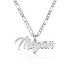 Custom Name Plate Necklace With Figaro Chain La Vie Bien Custom Name Plate Necklace With Figaro Chain
