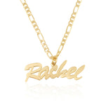 Custom Name Plate Necklace With Figaro Chain La Vie Bien Custom Name Plate Necklace With Figaro Chain