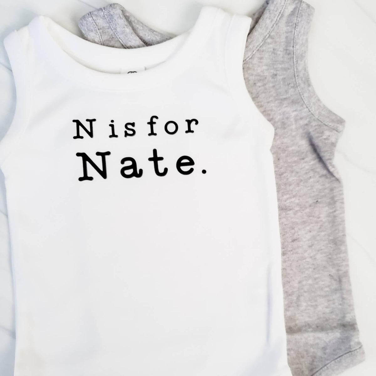 Custom Name Sleeveless Organic Cotton Baby Bodysuit Kids' Clothes La Vie Bien Custom Name Sleeveless Organic Cotton Baby Bodysuit