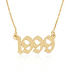 Custom Old English Number Necklace