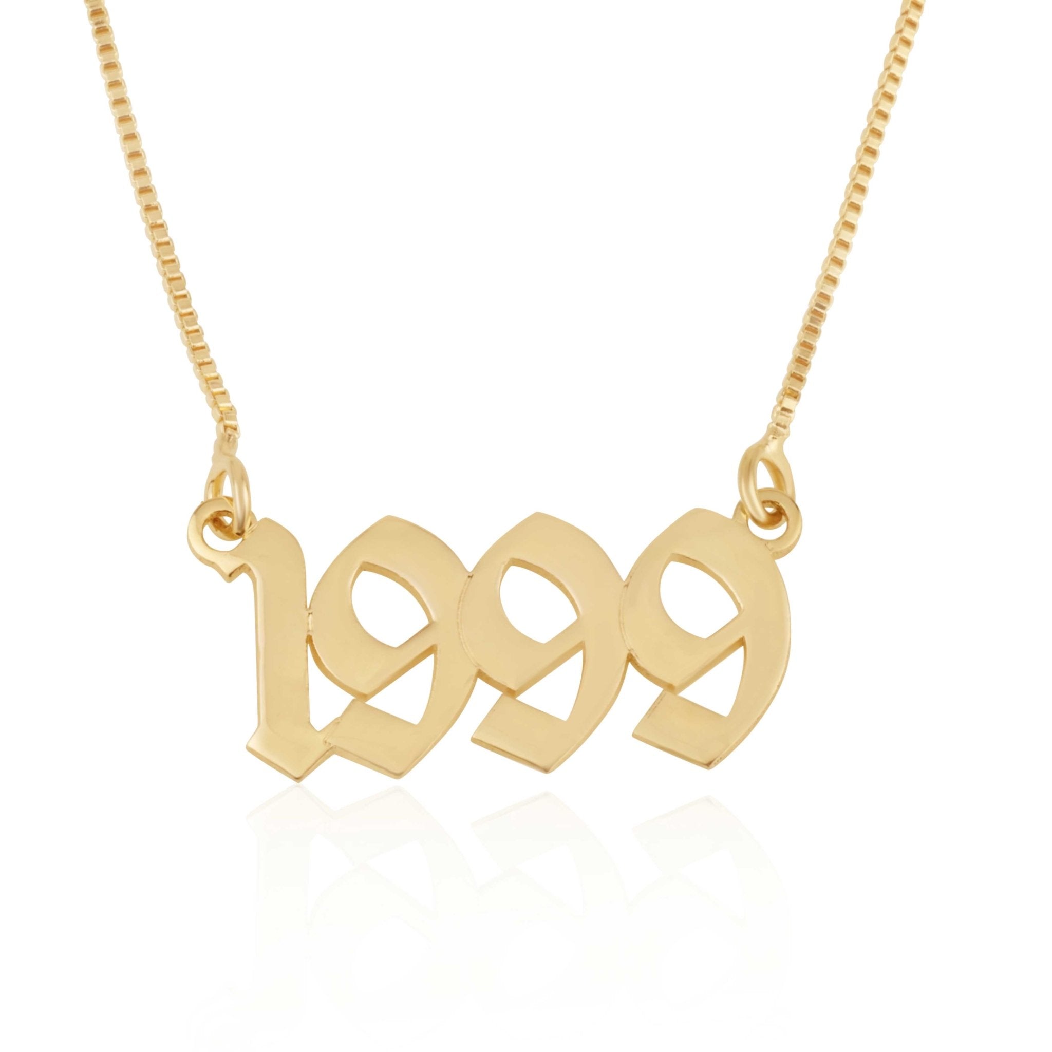 Custom Old English Number Necklace