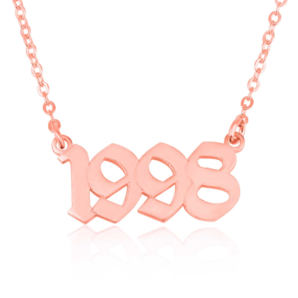 Custom Old English Number Necklace