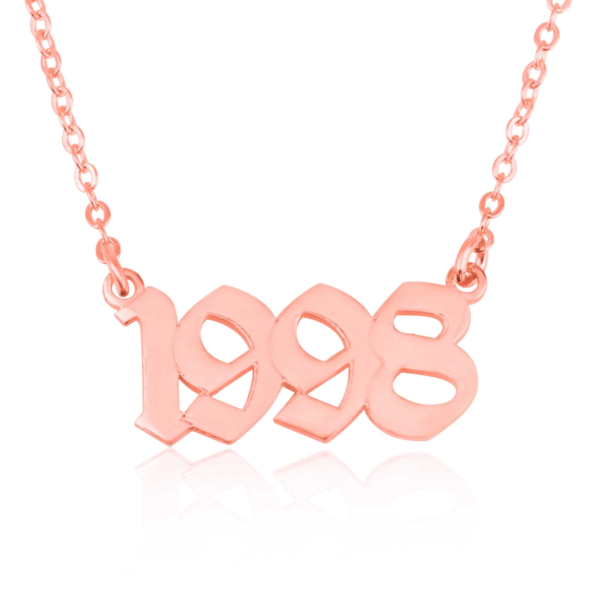 Custom Old English Number Necklace