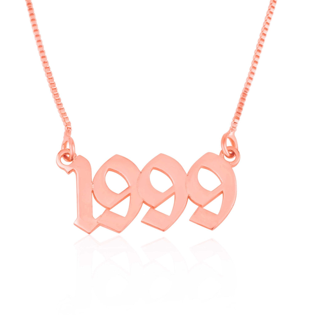 Custom Old English Number Necklace