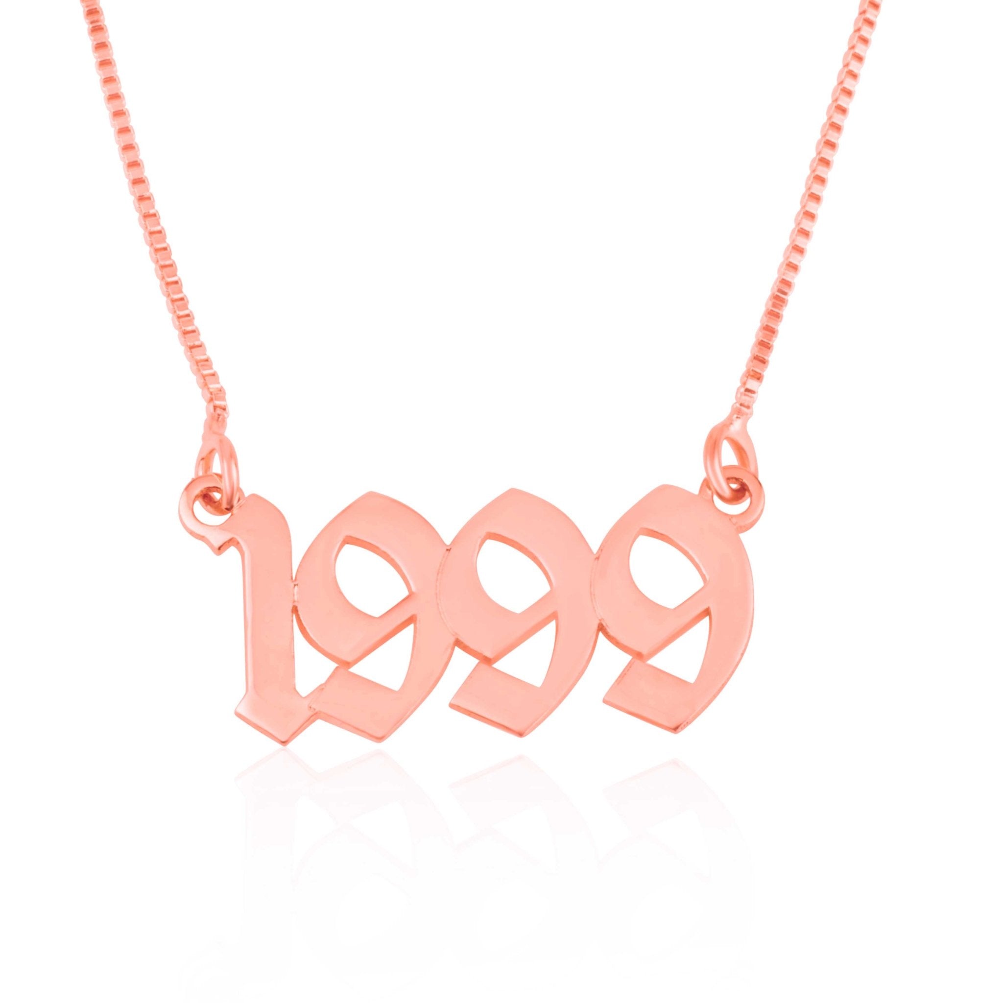 Custom Old English Number Necklace