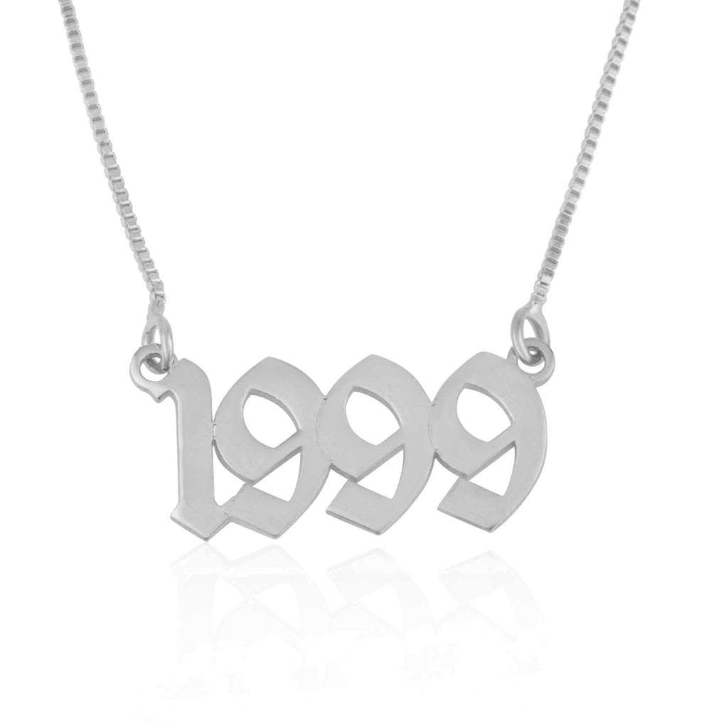 Custom Old English Number Necklace La Vie Bien Custom Old English Number Necklace