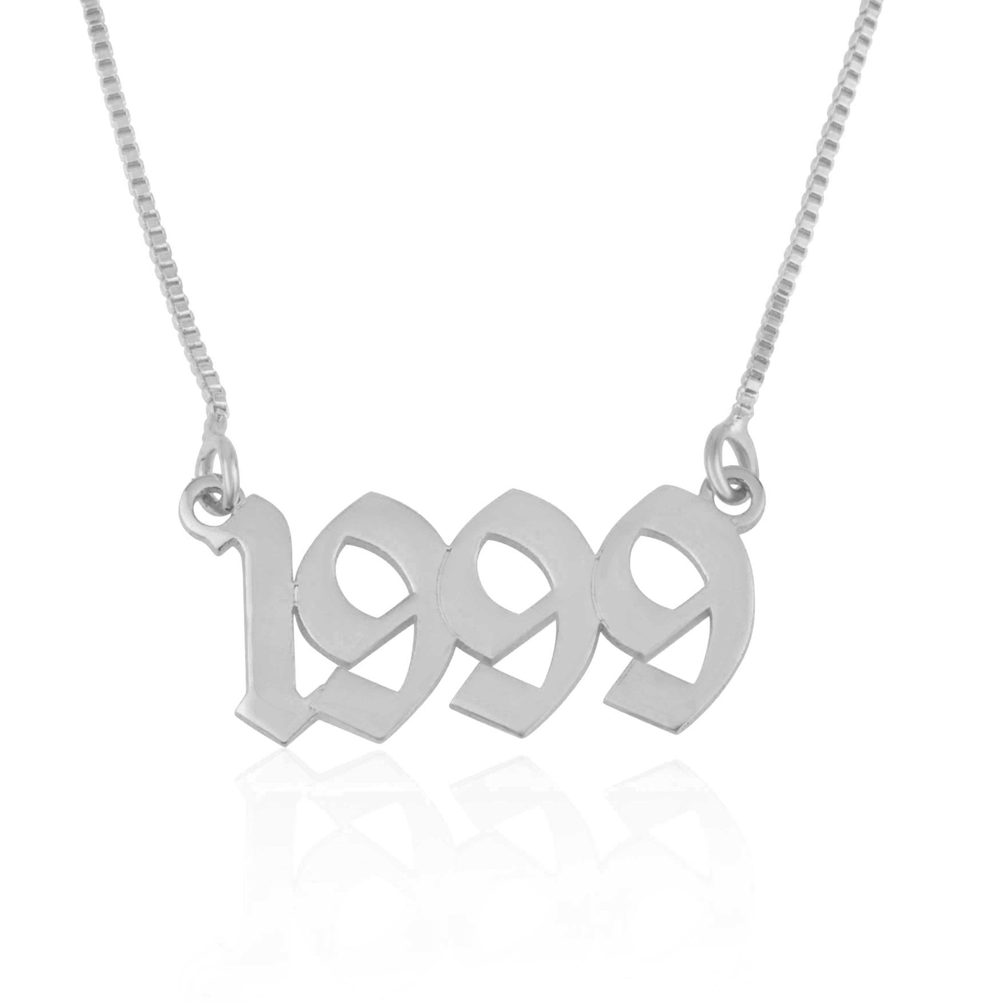 Custom Old English Number Necklace La Vie Bien Custom Old English Number Necklace
