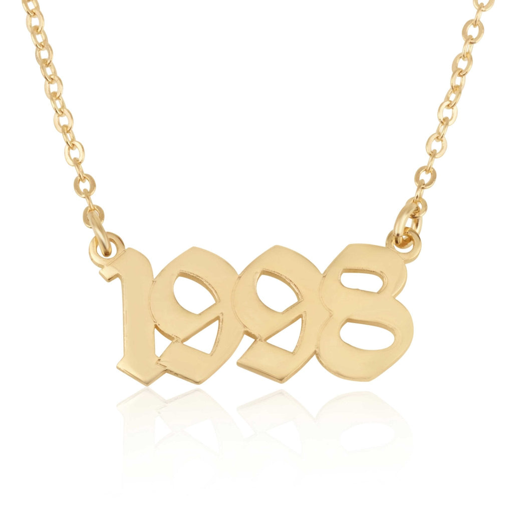 Custom Old English Number Necklace La Vie Bien Custom Old English Number Necklace