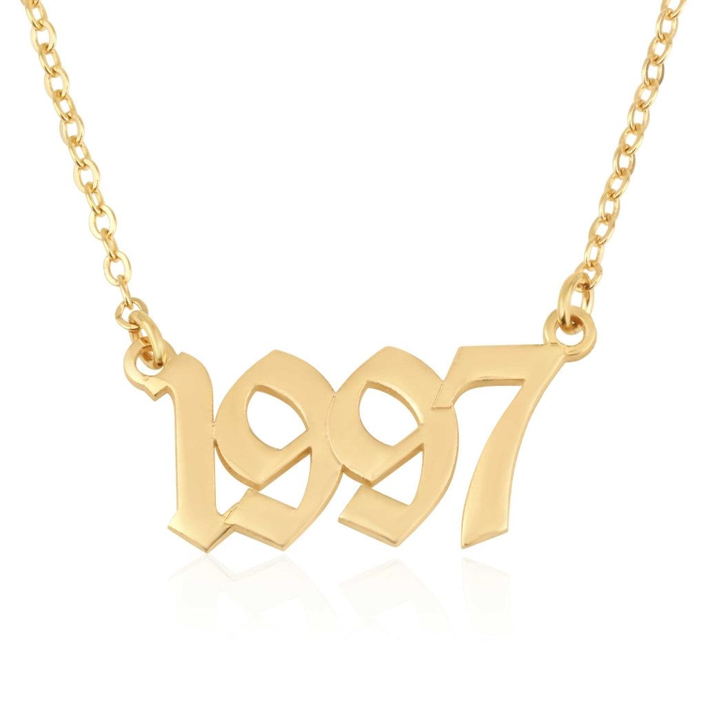 Custom Old English Number Necklace La Vie Bien Custom Old English Number Necklace