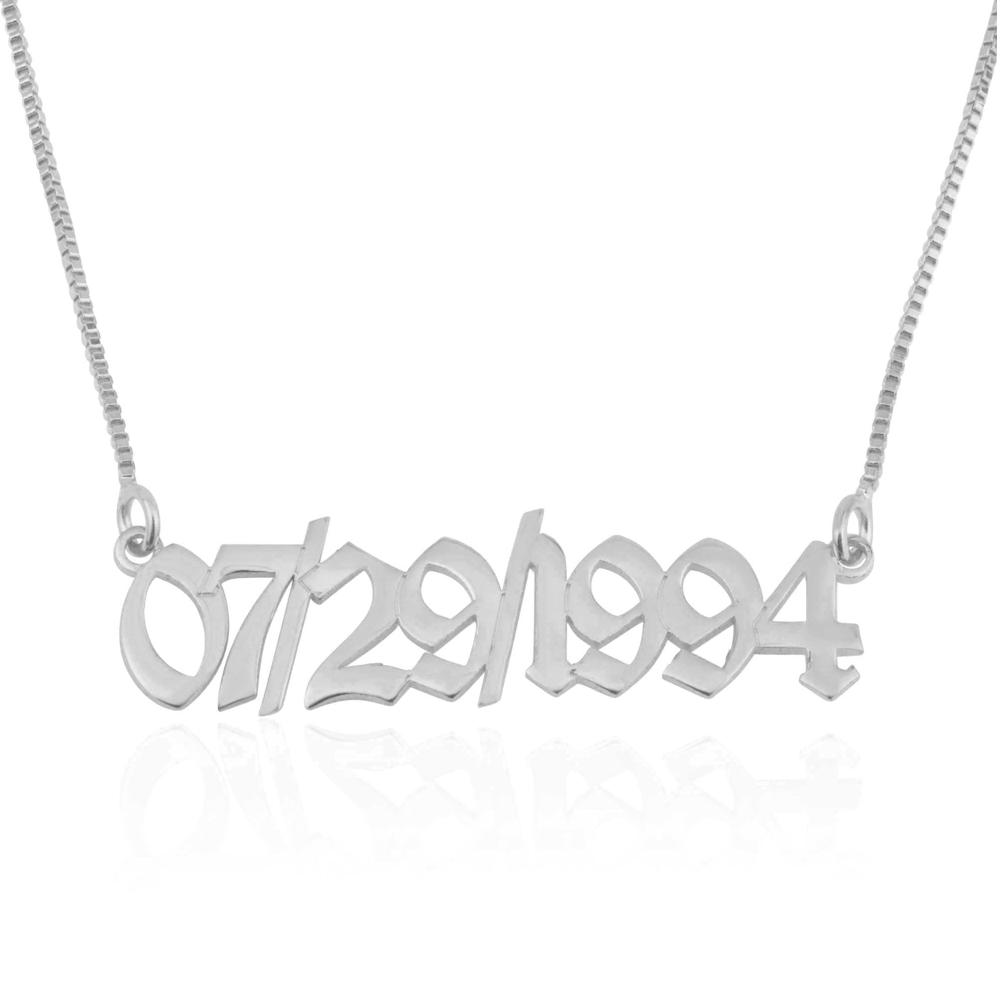 Custom Old English Number Necklace La Vie Bien Custom Old English Number Necklace