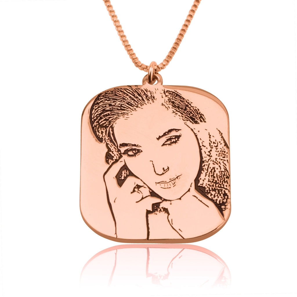 Custom Portrait Necklace La Vie Bien Custom Portrait Necklace