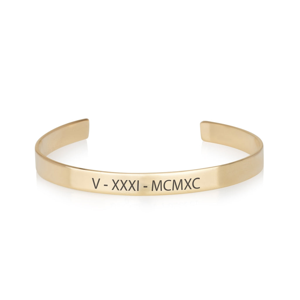 Custom Roman Numeral Cuff Bracelet La Vie Bien Custom Roman Numeral Cuff Bracelet