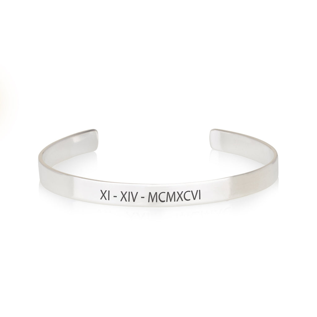 Custom Roman Numeral Cuff Bracelet La Vie Bien Custom Roman Numeral Cuff Bracelet