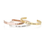 Custom Roman Numeral Cuff Bracelet La Vie Bien Custom Roman Numeral Cuff Bracelet