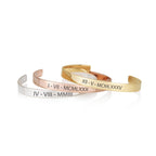 Custom Roman Numeral Cuff Bracelet La Vie Bien Custom Roman Numeral Cuff Bracelet