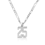Custom Sports Number Necklace With Figaro Chain La Vie Bien Custom Sports Number Necklace With Figaro Chain
