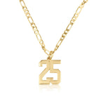Custom Sports Number Necklace With Figaro Chain La Vie Bien Custom Sports Number Necklace With Figaro Chain