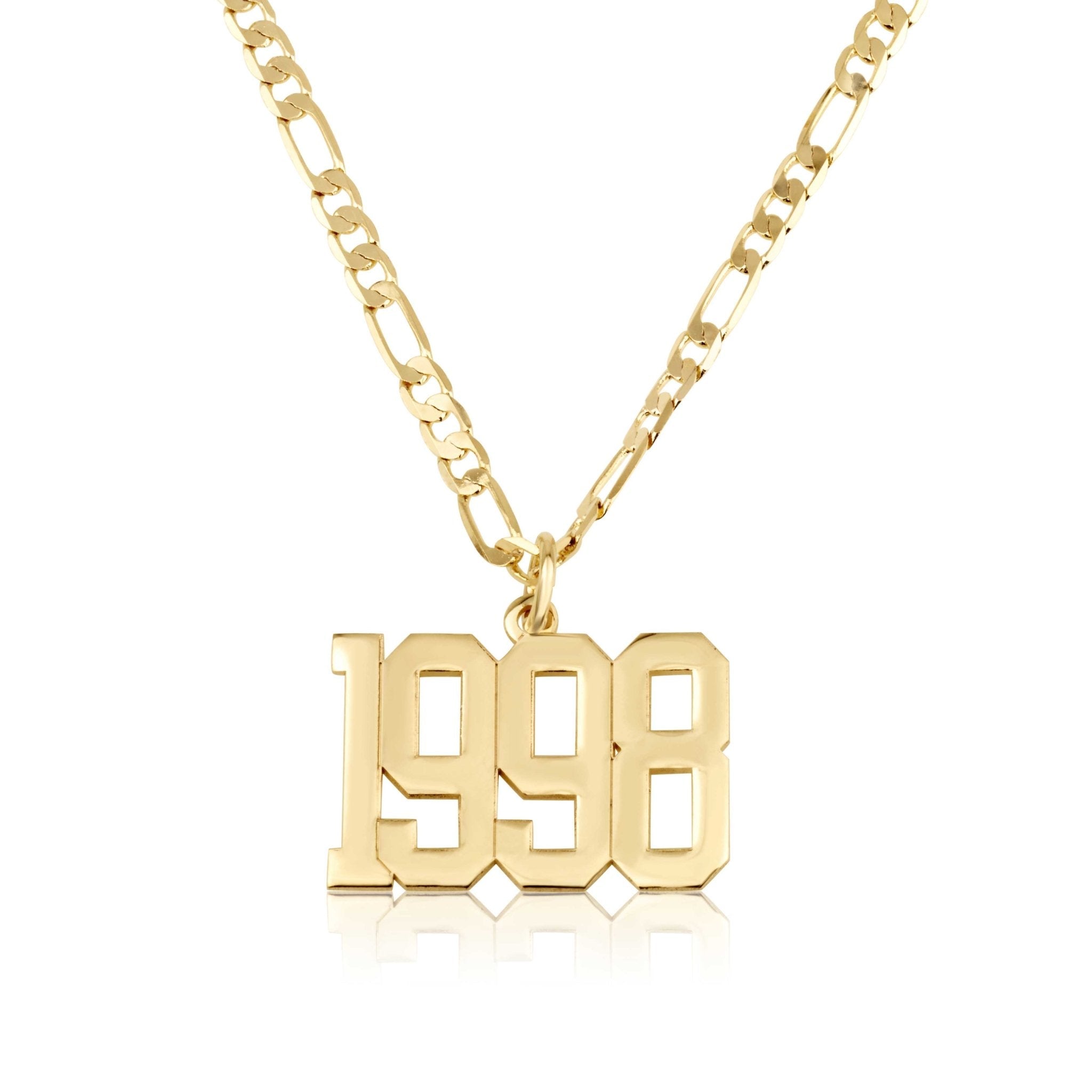Custom Sports Number Necklace With Figaro Chain La Vie Bien Custom Sports Number Necklace With Figaro Chain