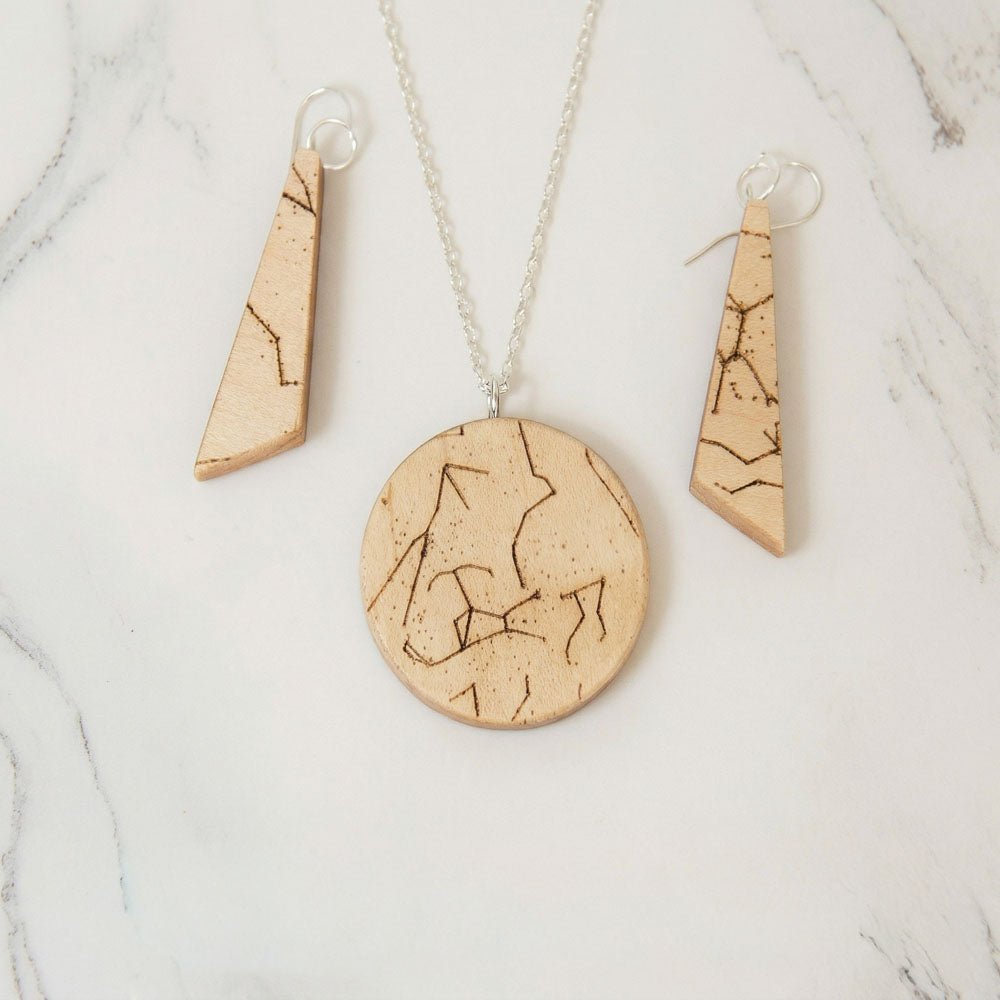 Custom Star - Chart Olivewood Necklace Necklaces La Vie Bien Custom Star - Chart Olivewood Necklace