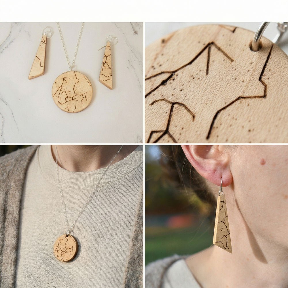 Custom Star - Chart Olivewood Necklace Necklaces La Vie Bien Custom Star - Chart Olivewood Necklace
