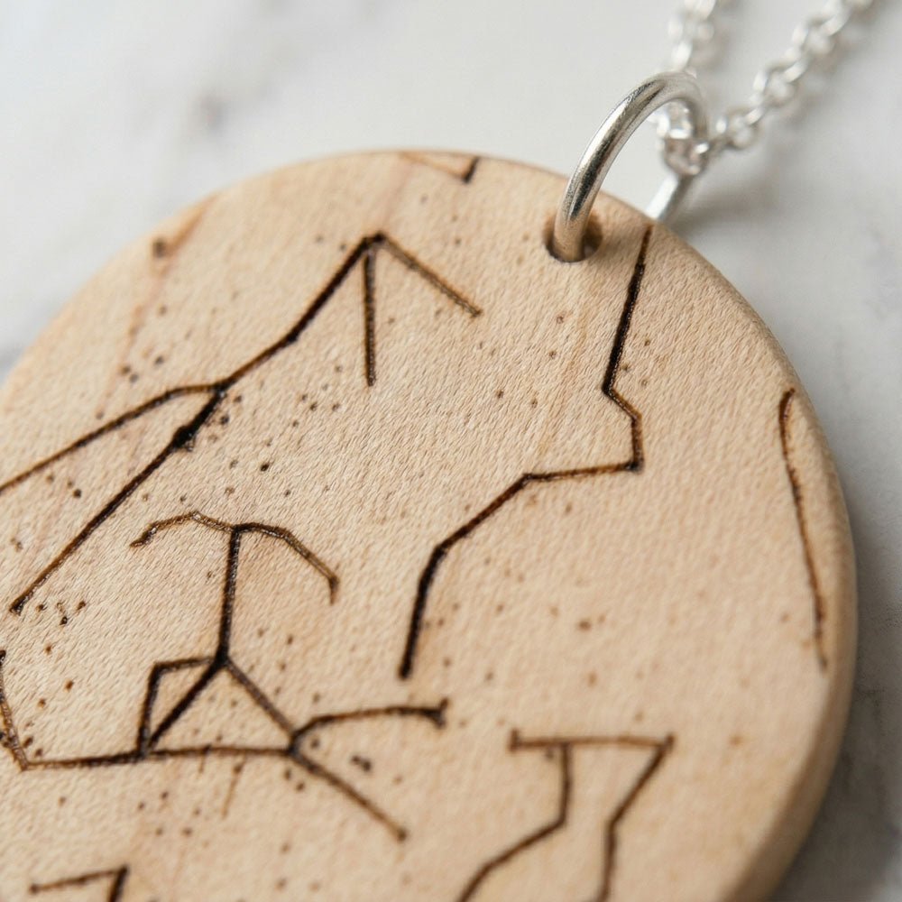Custom Star - Chart Olivewood Necklace Necklaces La Vie Bien Custom Star - Chart Olivewood Necklace