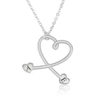 Custom Stethoscope Initial Necklace with Hearts La Vie Bien Custom Stethoscope Initial Necklace with Hearts