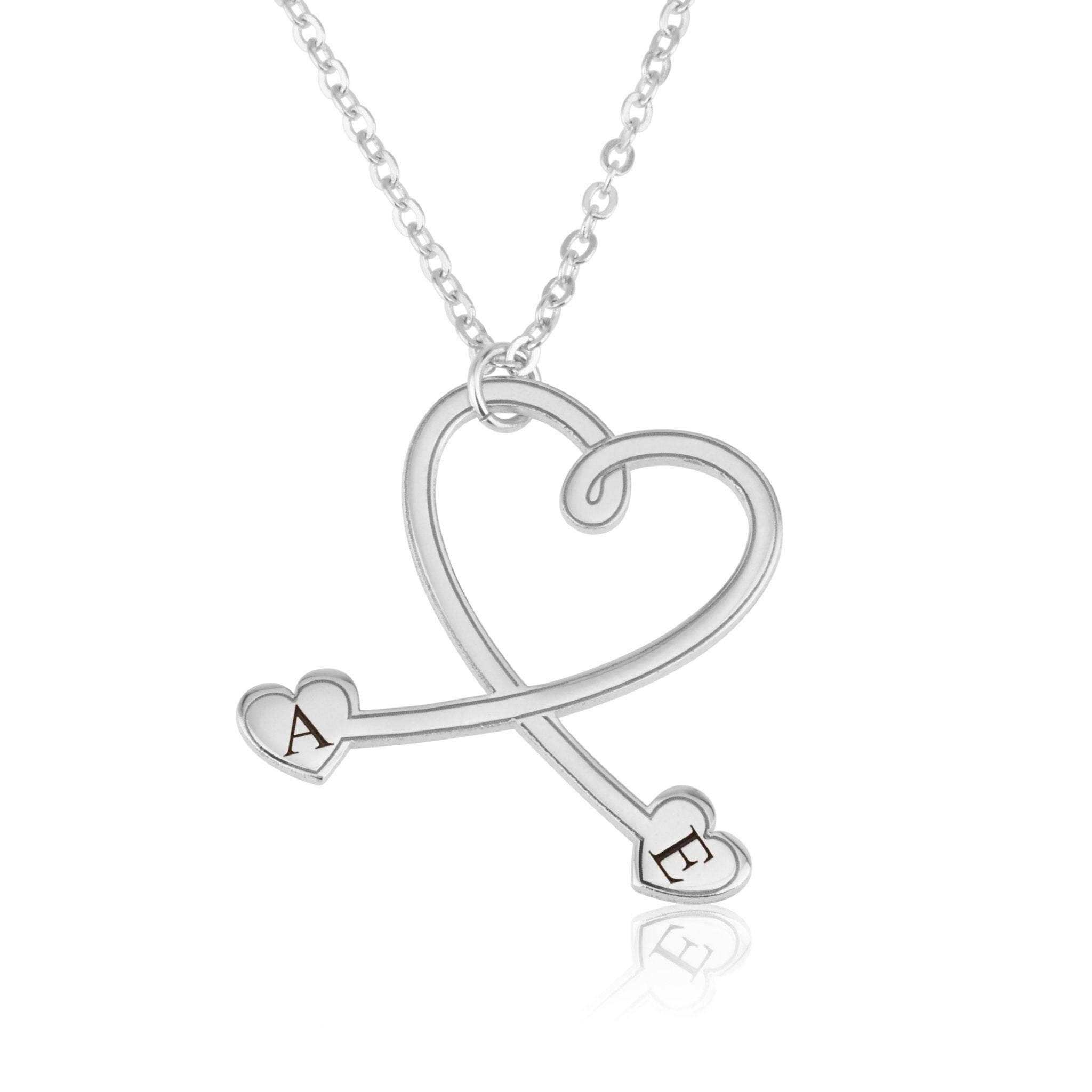 Custom Stethoscope Initial Necklace with Hearts La Vie Bien Custom Stethoscope Initial Necklace with Hearts