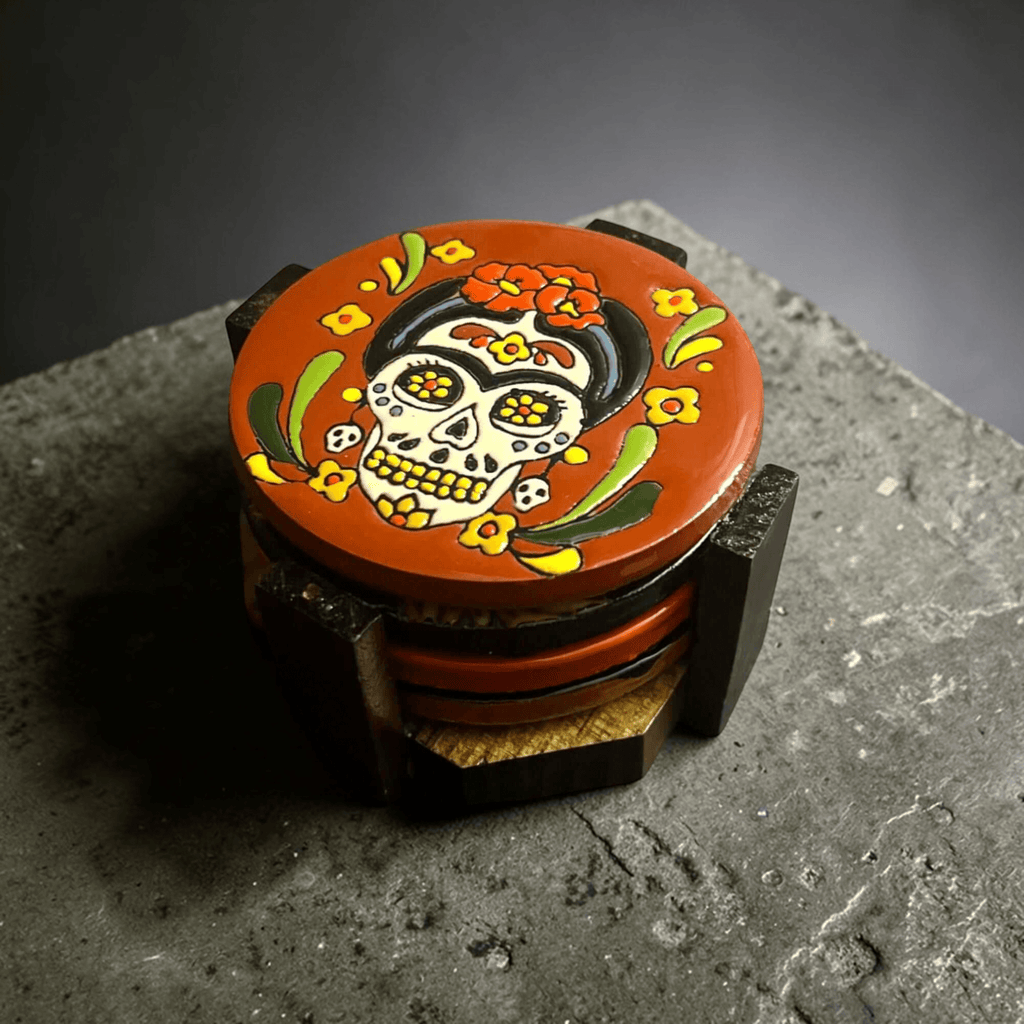 Custom Talavera Coaster | Hand - Painted Mexican Tile Drink Pads Talavera Coasters La Vie Bien Custom Talavera Coaster | Hand - Painted Mexican Tile Drink Pads